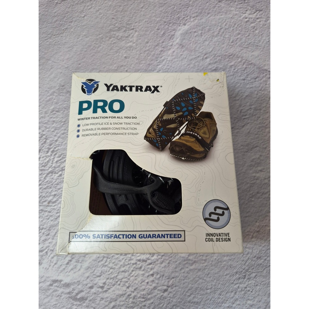Yaktrax Pro 08609 Unisex Rubber Steel Snow and Ice Traction Black Small New